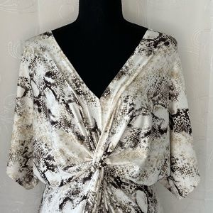 Fashion Nova Not Hiss Girl Snake Print Midi Dress - Brown/Combo